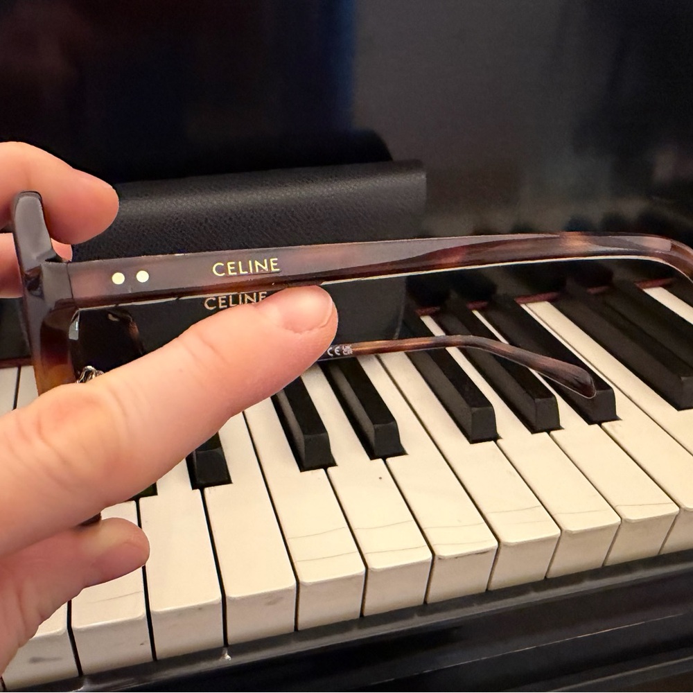 Celine Geometric Brown Tortoise Shell Acetate Sun… - image 6